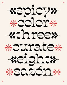 the words enjoy color, three create light season are in black and red