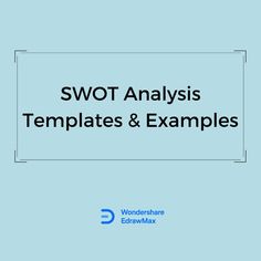 the cover for swot anals templates and examples, with an image of a blue