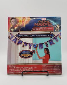 the avengers birthday banner is on display