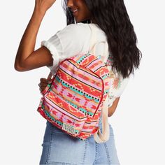 Nwt Billabong Mini Mama Striped Canvas Backpack Aztec Stripe Brand New With Tags. Experience The Ultimate Comfort And Style With Our Billabong Mini Mama Canvas Backpack. Crafted From Cotton Canvas Twill Fabric, This Bag Features A Large Main Compartment, Front Zip Pockets And Adjustable Straps For Easy Carrying. With 6.8 L Capacity And Exterior Logo Label, It Is Perfect For Everyday Use. Fabric: Cotton Canvas Twill Fabric. Compartment: Large Main Compartment. Pockets: Front Zip Pockets. Straps: Billabong Canvas Bag, Billabong Bags Backpacks, Billabong Backpack, White Backpack, Floral Backpack, Southwestern Patterns, Faux Leather Backpack, Patterned Backpack, Logo Label