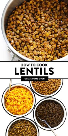 how to cook lentils in the instant pot with text overlay that reads how to cook lentils