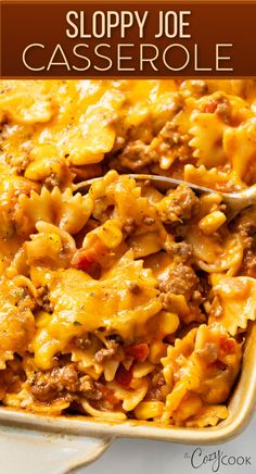 sloppy joe casserole with bow tie pasta Leftover Manwich Ideas, Recipes With Manwich Sauce, Manwich Recipes, Dinner Ideas Ground Beef, Ground Beef And Noodles, Quesarito Recipe, Hamburger Ideas, Carrot Casserole, Weeknight Dinner Ideas