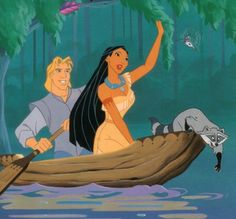 the princess and the frog are riding in a boat