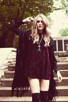 Mode Mantel, Fest Outfits, Boho Inspiration, Style Gothic, Dark Style