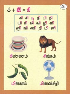 the words are in thai and english with pictures of animals, food, and objects