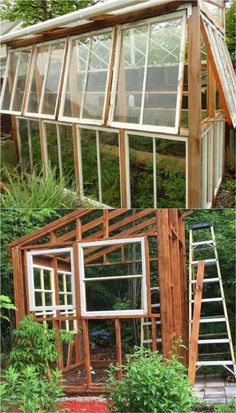 several different types of greenhouses in various stages of construction