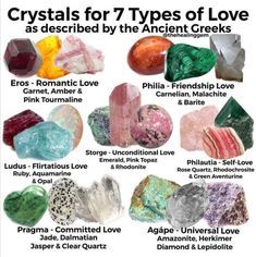 640 Enchanting Crystals and Stones✨✨✨ ideas in 2022 | crystals, crystal healing stones, crystals and gemstones 7 Types Of Love, Types Of Love, Love Crystals