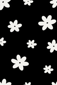 black and white flowers on a black background seamless wallpaper, with only one flower in the center