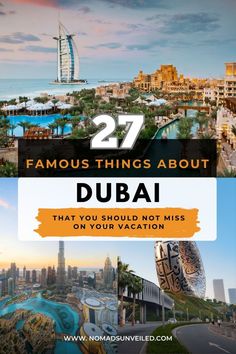 the top tourist attractions in dubai with text overlay that reads 27 famous things about abu