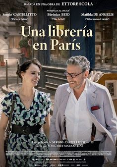 the movie poster for una liberia en paris with an older man and woman