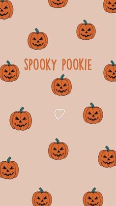 halloween pumpkins with the words spooky pookie on them and hearts