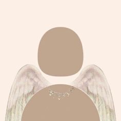 an angel with white wings on a beige background