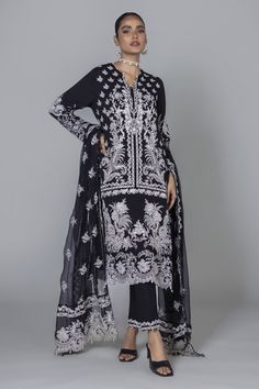 Khaadi EST24217 Black Eid Prets 2024 Black Spring Wedding Suit, Black Wedding Suit For Spring, Elegant Digital Print Suits For Eid, Black Formal Suits For Eid, Printed Long Sleeve Suits For Formal Occasions, Formal Printed Long Sleeve Suits, Spring Formal Printed Lawn Suit, Formal Long Sleeve Printed Suit, Unstitched Black Suits For Eid