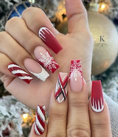 Red Christmas Nails, Plaid Nails, Her Nails, Christmas Nails Acrylic, Xmas Nails, Christmas Nail Designs