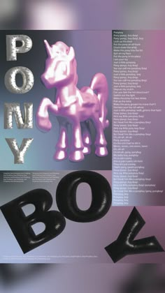 an image of a poster with the word pony on it