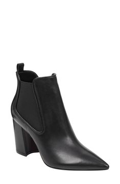 Marc Fisher LTD Taci Pointy Toe Bootie available at #Nordstrom Girls Combat Boots, Buckle Boot, Pointed Boots, Black Wedge Shoes, Basic Shoes, Boots For Short Women, Embroidery Shoes, Favorite Boots, Heels Boots