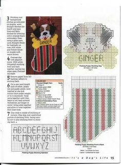 a cross stitch pattern for a christmas stocking