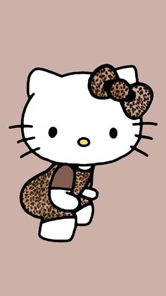 an image of hello kitty with leopard print on it