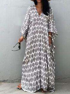 Women's Swimwear Cover Up Beach Dress Normal Swimsuit UV Protection Modest Swimwear Printing Leaf... Beach Blouse, Bohemian Maxi, Coverup Beach, Modest Swimwear, Bohemian Maxi Dress, Long Tunic, Swimwear Cover, Cover Up Dress, Swimsuit Cover