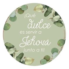 Printed stickers for a friend. que dulce es servir a Jehova junto a ti. Just peel and stick! Each sticker is a 1.9 inch circle and precut on a 8.5x11" sheet. Use them to decorate gifts, favors, boxes, mason jars, honey, chocolate, and more. Permanent adhesive with a glossy finish. Sold by the sheet, each sheet has 20 stickers. Need a different language? Please contact me. More gifts: https://www.etsy.com/shop/digitaldoodlebug?ref=seller-platform-mcnav&section_id=50261909 Jw Pioneer Gifts Ideas Diy Spanish, Jw Pioneer Gifts Ideas Diy, Pioneer School Gifts Jw, Pioneer School Gifts, Honey Chocolate, Jw Pioneer Gifts, Jw Pioneer, Pretty Letters, Pioneer Gifts