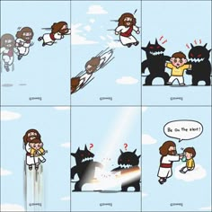 comic strip about jesus being attacked by the devil