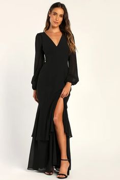 Dresses for Women | Best Women's Dresses Online - Lulus Black Tie Wedding Guests, Fall Wedding Guest Dress, Tiered Maxi Skirt, Black Bridesmaid Dresses, Maxi Dress Prom, Prom Dress Shopping, Va Va Voom, Sash Belt, Formal Dresses For Women