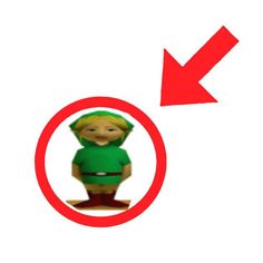 an image of a cartoon character in a red circle with the arrow pointing to it