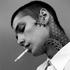 Neck And Throat Tattoos Men Ideas Neck And Throat Tattoos Men, Geometric Tattoo Neck, Back Of Neck Tattoo Men, Throat Tattoos, Mandala Tattoo Men, Tattoo Knee, Full Neck Tattoos, Best Neck Tattoos, Berlin Tattoo