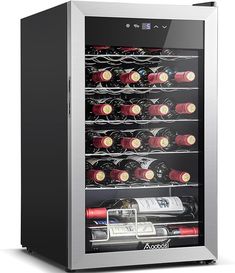 Wine Cooler Mini Wine Cellar, Beverage Coolers, Tempered Glass Door, Wine Chiller