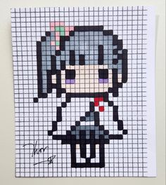 the pixel art is made with black and white squares