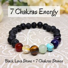 Make a special gift or treat yourself with this 7 Chakras bracelet! This healing crystal bracelet is a perfect gift for any occasion! It is a combination of genuine, high quality crystals, carefully selected so they can heal and strengthen the Chakras energies and protect the spirit. All bracelets have been cleaned with white Sage so they can arrive to you with their original energies!  PRODUCT HIGHLIGHTS ✨ made to order specially for you 💖 ✨ 3 crystals for triple energy effect ✨ perfect for gifting ✨ crystals explanations included ✨ care instructions included ✨ energy cleaned with Sage and Selenite ✨ FREE Selenite bead for energy clearing BRACELET SIZES & DETAILS Made of 8mm genuine crystals beads. Strung on durable stretchy cord. Wrist measurements: Size S fits wrists 16.5 cm / 6.5'' Si Chakras Bracelet, Chakras Healing, Crystals Beads, Energy Clearing, Stones Jewelry, Energy Bracelets, Crystal Healing Bracelets, Energy Stones, 7 Chakras