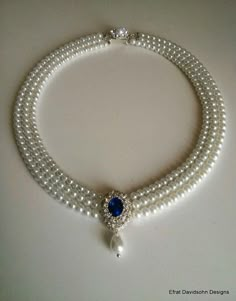 Sapphire Necklace Wedding Pearl Bridal Choker Pearl Rhinestone Something Blue Sapphire Stone Multi R Sapphire Necklace Wedding, Choker Pearl, Blue Sapphire Stone, Bridal Choker, Pearl Bridal, Necklace Wedding, Sapphire Necklace, Sapphire Stone, Something Blue