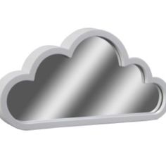 a cloud shaped mirror on a white background