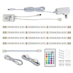 led strip light kit with remote control and accessories for lighting up the wall or ceiling