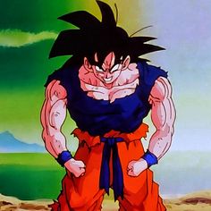 an animated image of gohan from the dragon ball movie with his hands on his hips