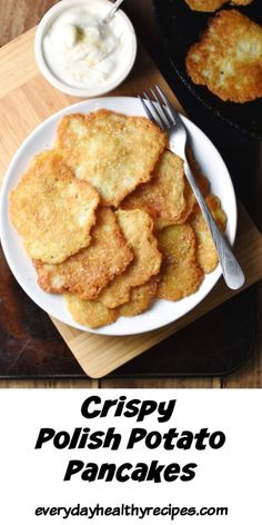 crispy polish potato pancakes on a white plate