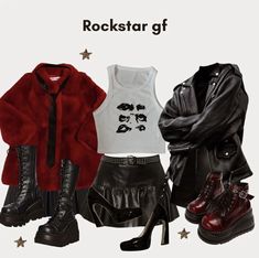 1990 Style, Rockstar Gf, Looks Pinterest, Rock Outfits, Mötley Crüe, Looks Black, Alternative Outfits