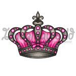 a drawing of a crown with pink dots on it