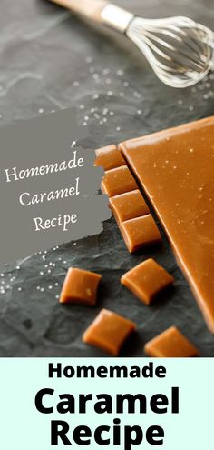 A slab of homemade caramel on a board with a section cut into bite-sized pieces. Chewy Caramel Recipe, Chewy Caramels Recipe, Homemade Caramel Recipe, Quick Holiday Treats, Soft Caramels Recipe, Caramel Candies Recipe, Caramels Recipe, Homemade Caramel Recipes, Easy Homemade Caramel