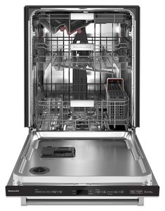 an empty dishwasher with the door open