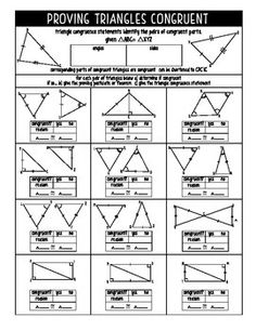 the triangles congruent worksheet is shown in black and white with text