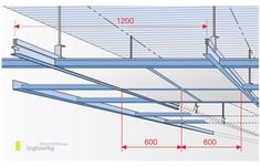 an architectural drawing shows the height and width of some sections of a building that are connected to each other