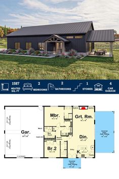 this is the floor plan for a modern house