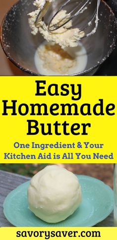 an easy homemade butter recipe on a plate