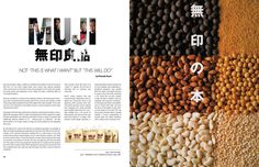 an article in the magazine is shown with different types of beans and nuts on it