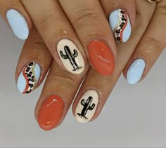 Punchy Western Nails, Punchy Nails, Country Nail Designs, Horse Nails