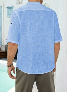 Buy 2 Get Extra 10% OFF Buy 4 Get Extra 15% OFF & FREE SHIPPING Refresh Your Look And Stay In Fashion! Linen Button closure 🌴Material: Skin-friendly Fabric from high-quality natural linen. Breathable fabric, feels very comfortable and soft. This short sleeve shirt is nicely stitched and detailed. 🌴Occasion: Suitable for any occasion in Summer spring and early fall. Great to wear for working in office, business, meeting with friends, party, vacation, travel, indoor and outdoor activities, picnic, school work, wedding, dating and other casual occasions. And it is also a good gift for your friends, boyfriend, lover, father or yourself. 🌴Feature: Simple and classic style, short sleeve shirts, regular fit, stylish design creates smart look. Comfortable and generous. Easy to pair with pan Working In Office, Blue Army, Friends Party, Linen Suit, Short Sleeve Shirts, Office Business, Casual Jumpsuit, Early Fall, Grey Khakis