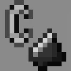 an image of a pixel art style character in black and white