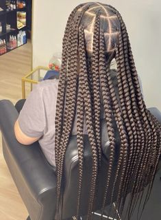 Big Notlessbox Braids Styles Long, Middle Knotless Braids, Extra Large Knotless, Brown Braids On Black Hair, Pretty Hairstyles Braids, Medium Large Boho Knotless Braids, Large Knotless Braids With Color, Knotless Box Braids Large, Braided Styles