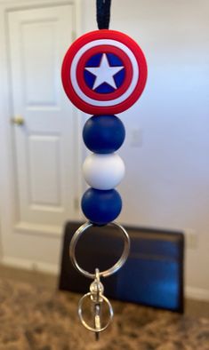 This is a Captain America inspired lanyard badge/ID holder. It is very lightweight and comfortable to wear. It is also easy to clean. Captain America Keychain, Disney Retractable Lanyard, Oct 11, Id Holder, Wear It, Badge Holders, Badge Holders Lanyard, Lanyard, Captain America